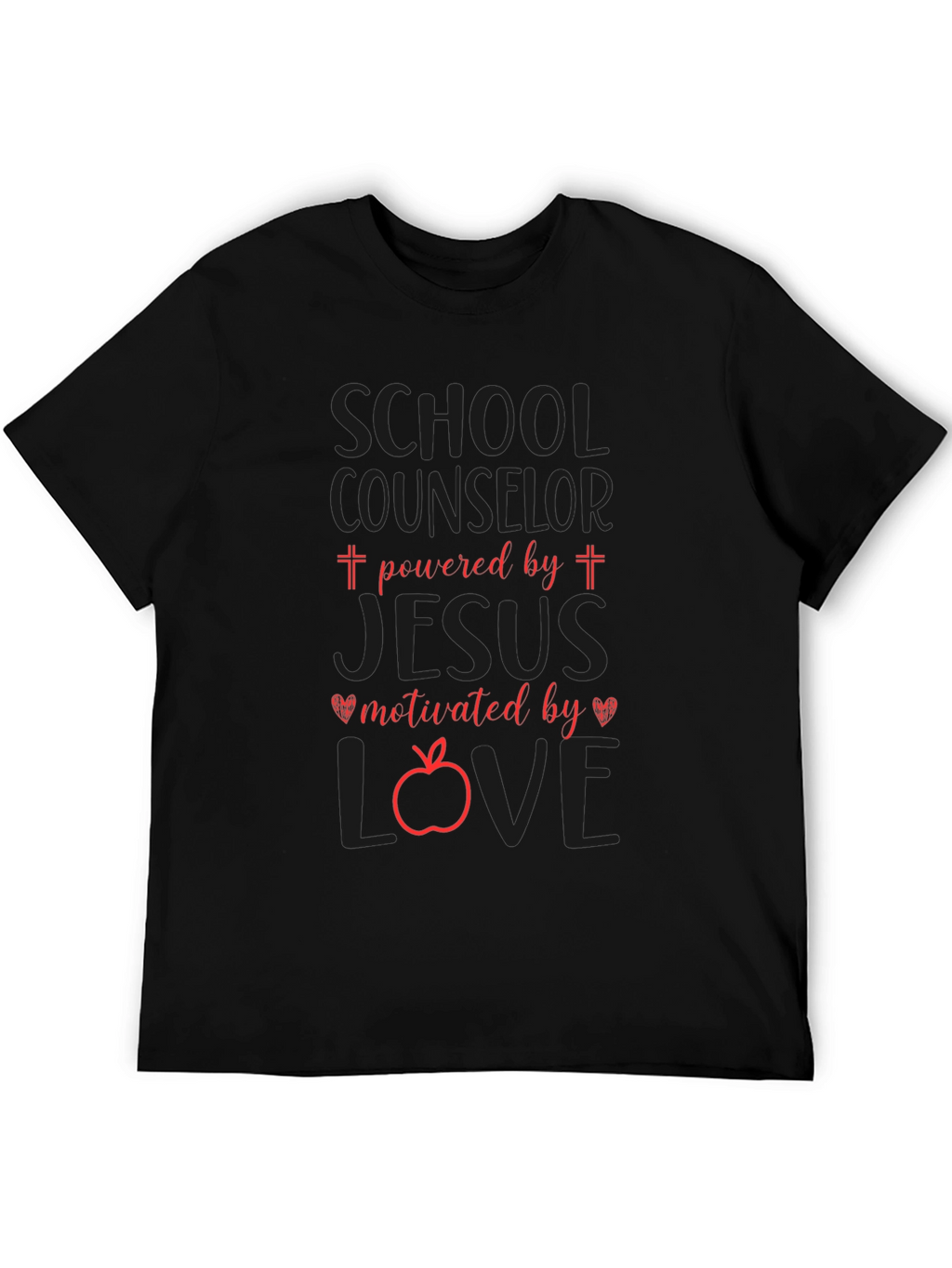 School Counselor Powered by Jesus T-Shirt