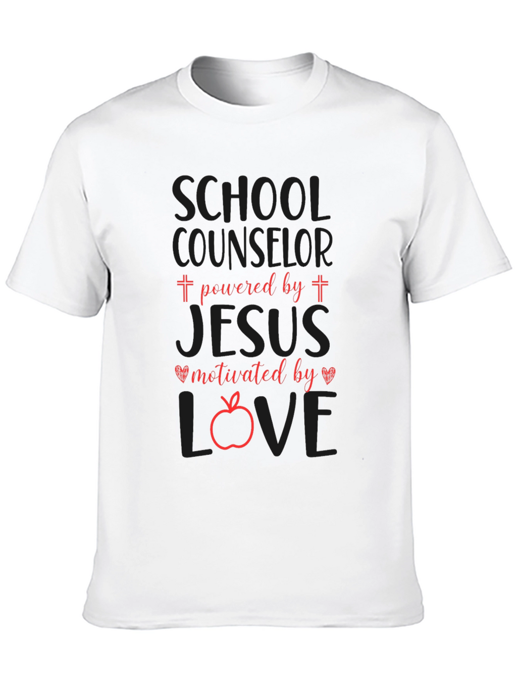 School Counselor Powered by Jesus T-Shirt