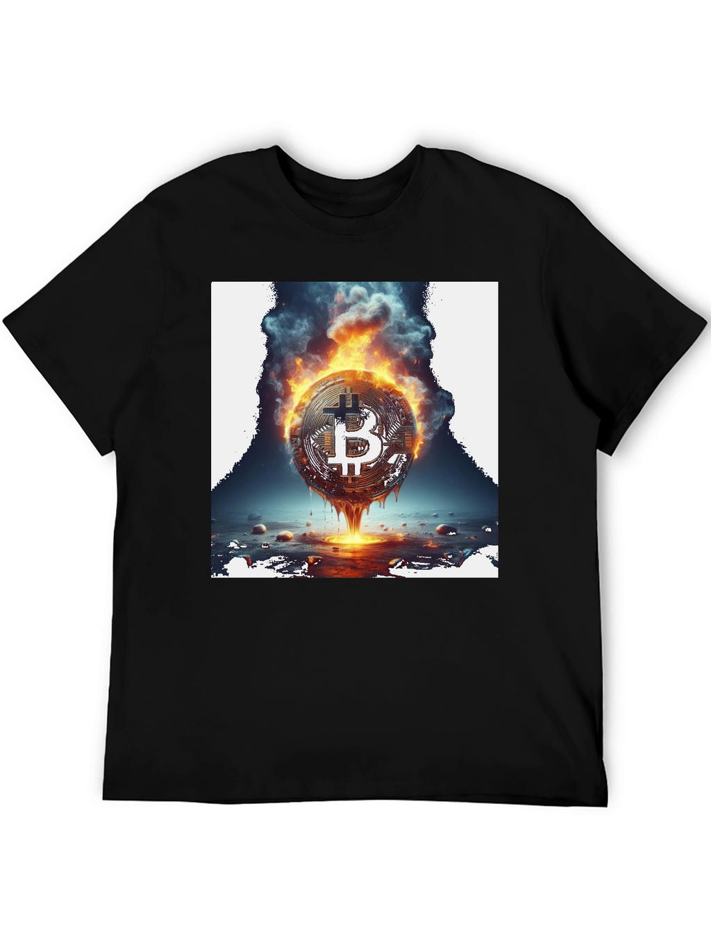 Burning Bitcoin Graphic Tee - Crypto Fashion