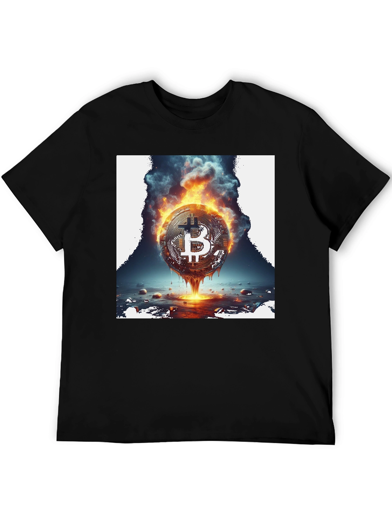 Burning Bitcoin Graphic Tee - Crypto Fashion