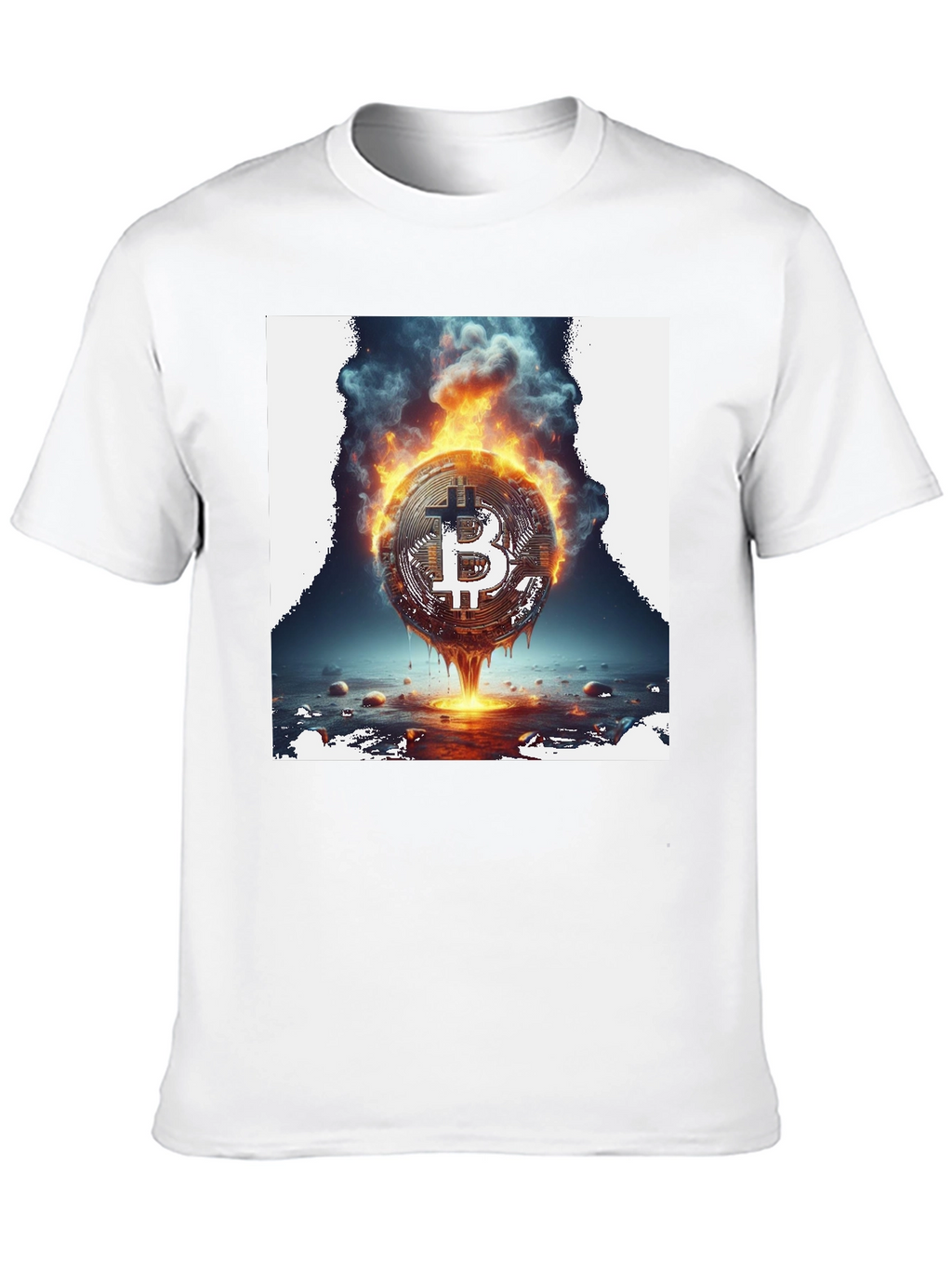 Burning Bitcoin Graphic Tee - Crypto Fashion