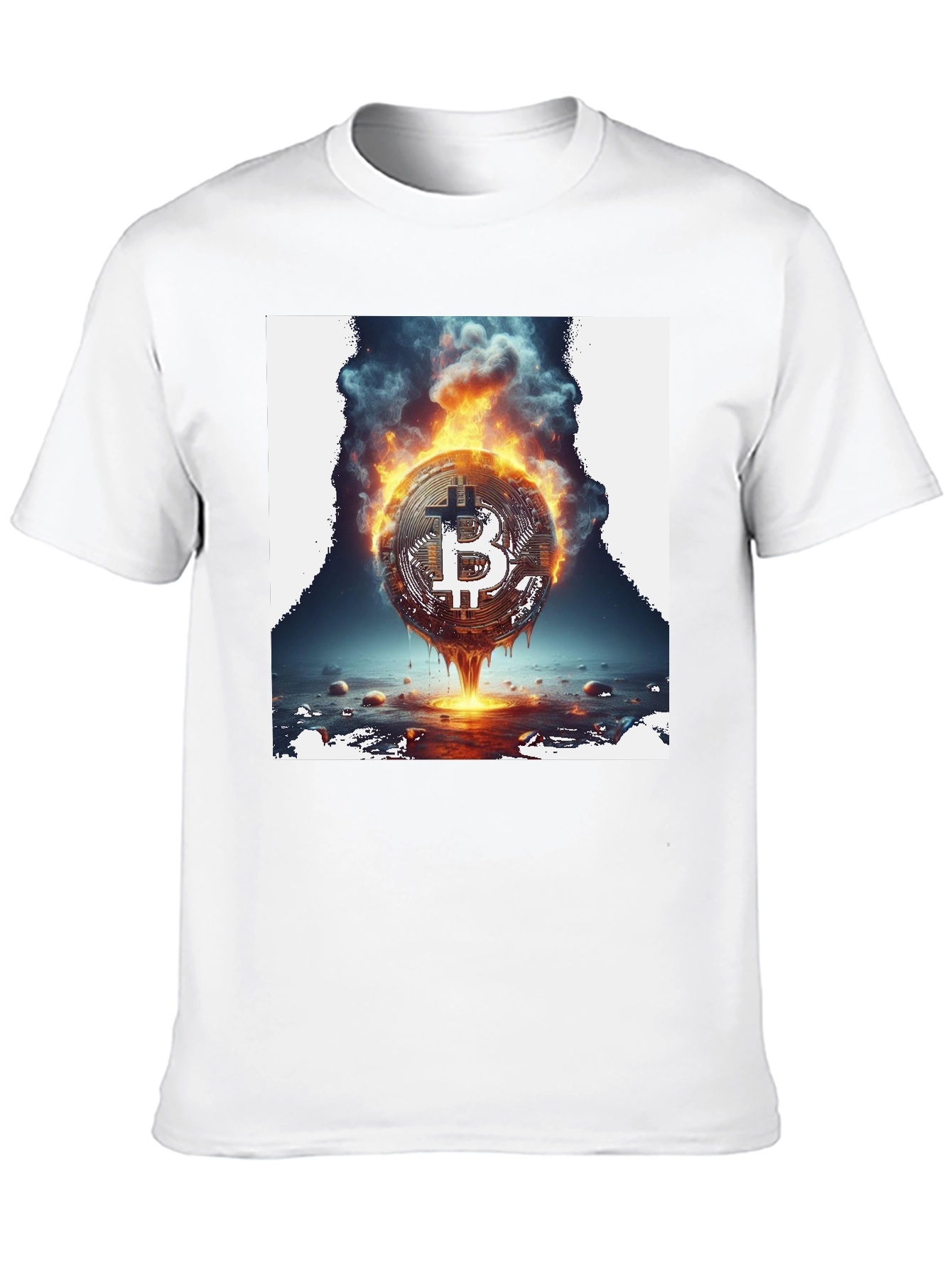 Burning Bitcoin Graphic Tee - Crypto Fashion