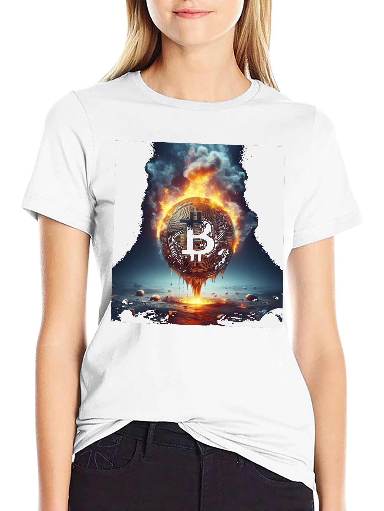 Burning Bitcoin Graphic Tee - Crypto Fashion