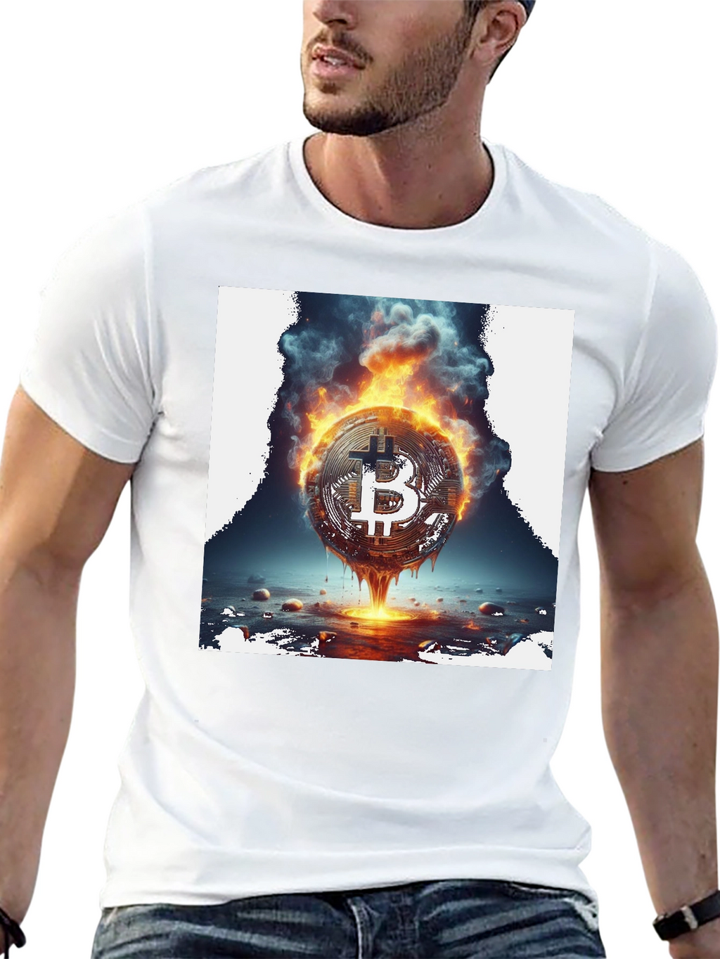Burning Bitcoin Graphic Tee - Crypto Fashion