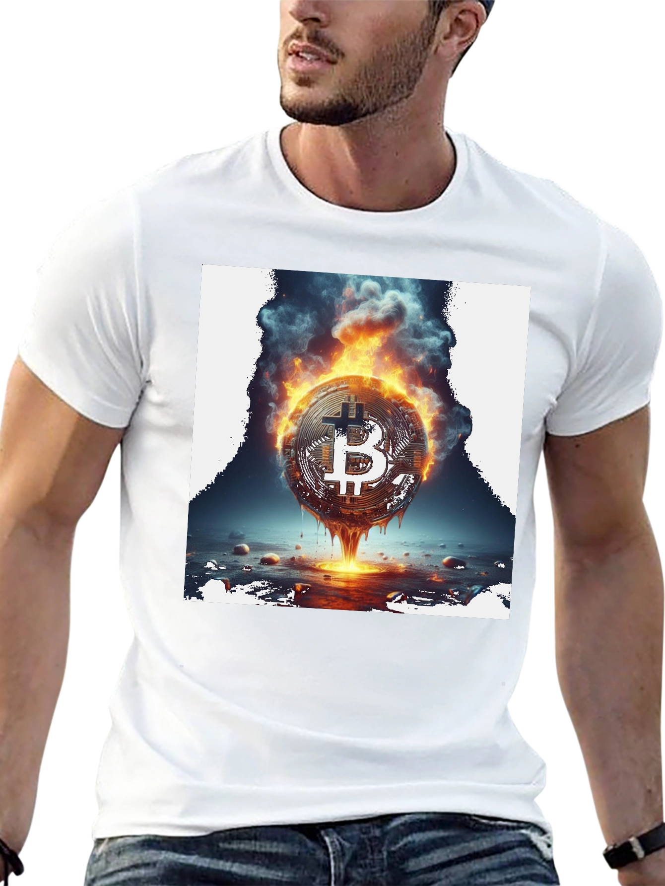 Burning Bitcoin Graphic Tee - Crypto Fashion