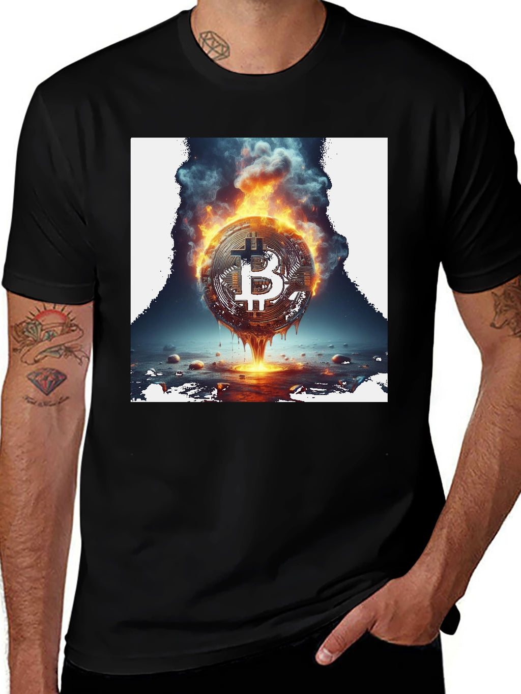 Burning Bitcoin Graphic Tee - Crypto Fashion