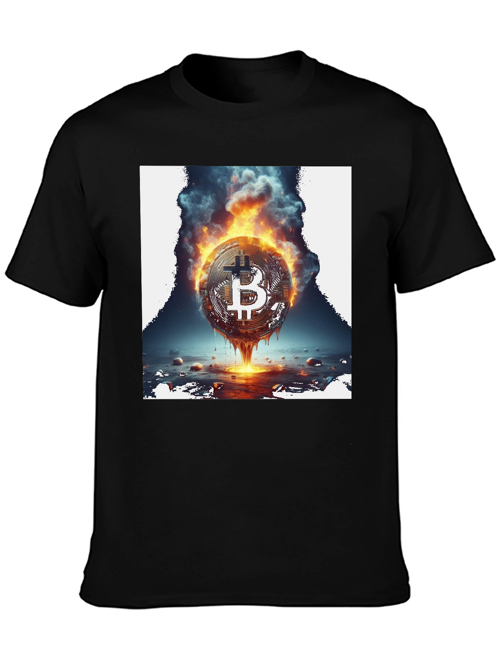 Burning Bitcoin Graphic Tee - Crypto Fashion