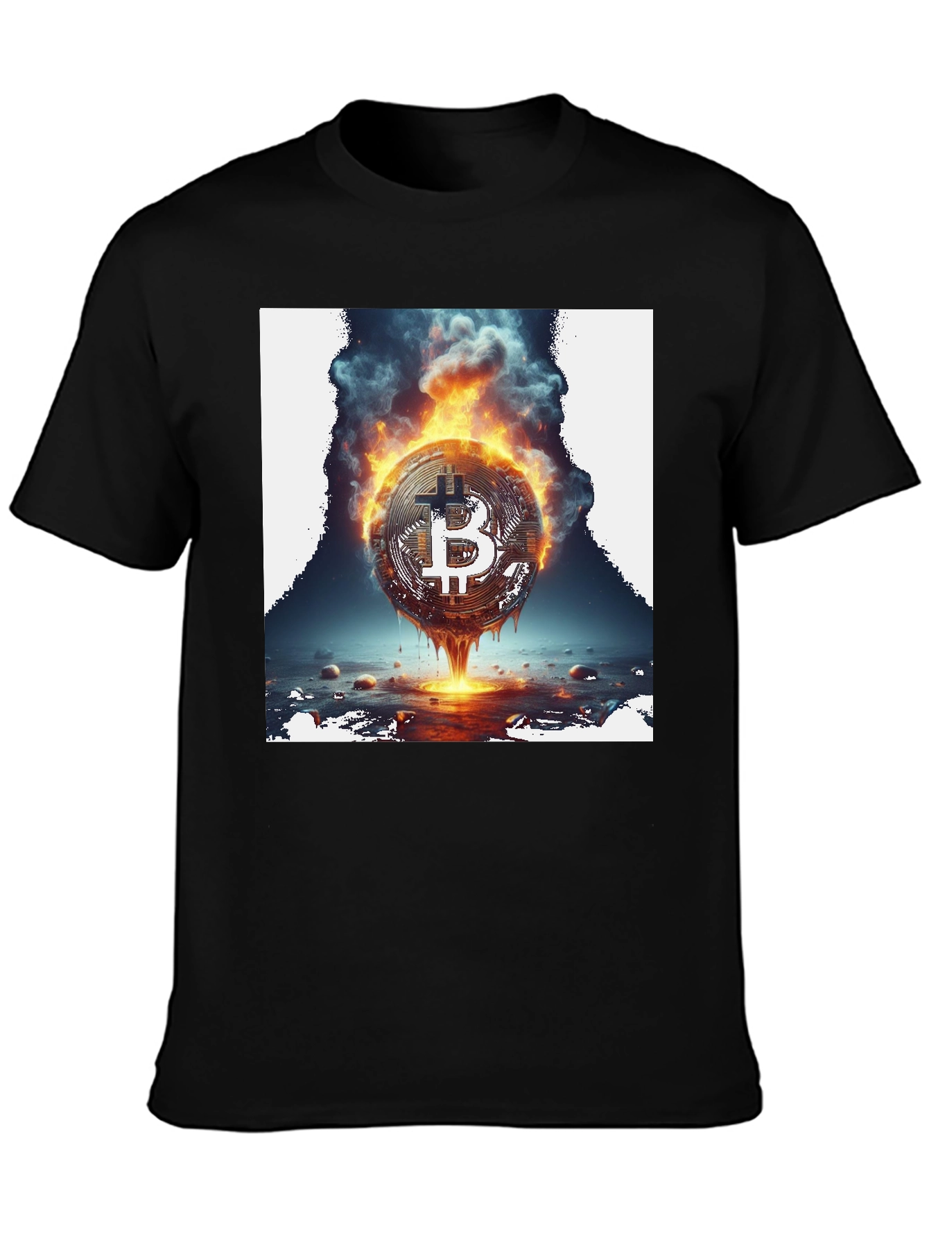 Burning Bitcoin Graphic Tee - Crypto Fashion