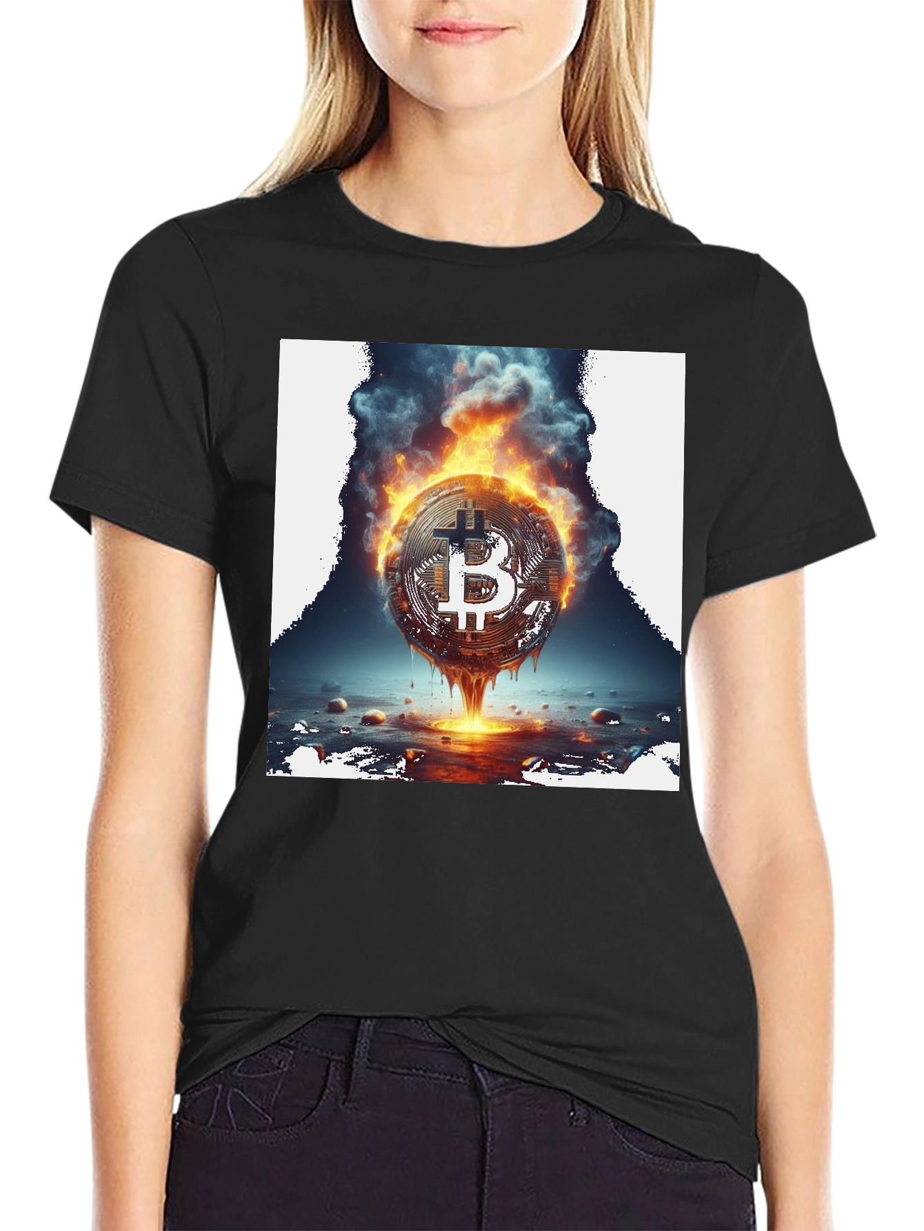 Burning Bitcoin Graphic Tee - Crypto Fashion
