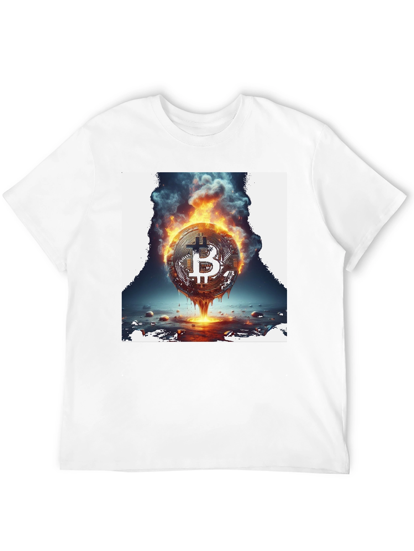 Burning Bitcoin Graphic Tee - Crypto Fashion