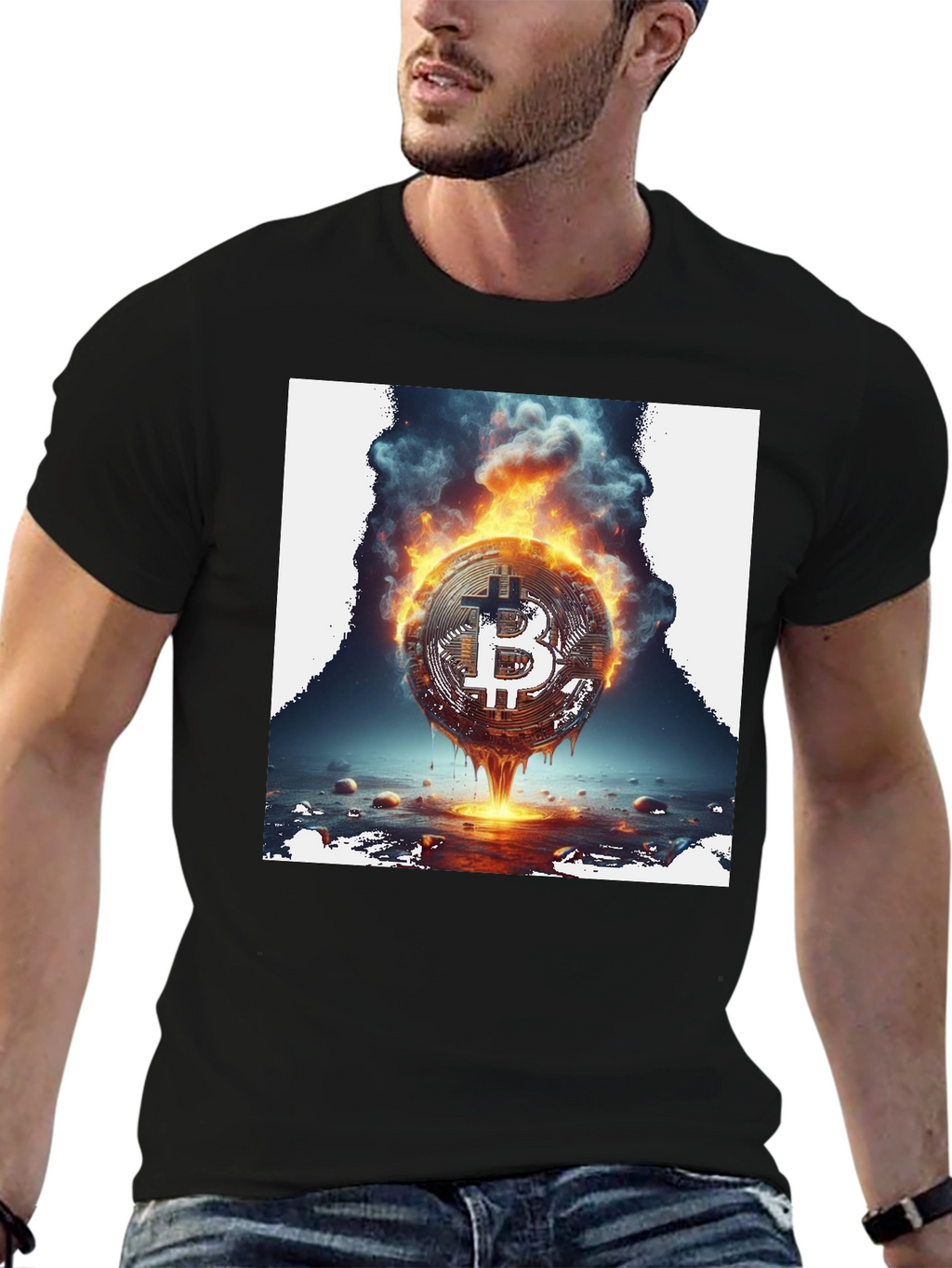 Burning Bitcoin Graphic Tee - Crypto Fashion
