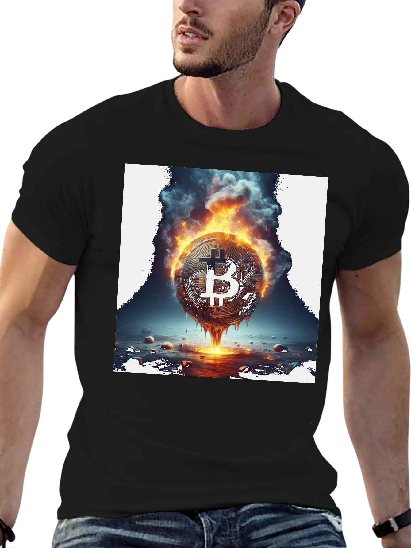 Burning Bitcoin Graphic Tee - Crypto Fashion