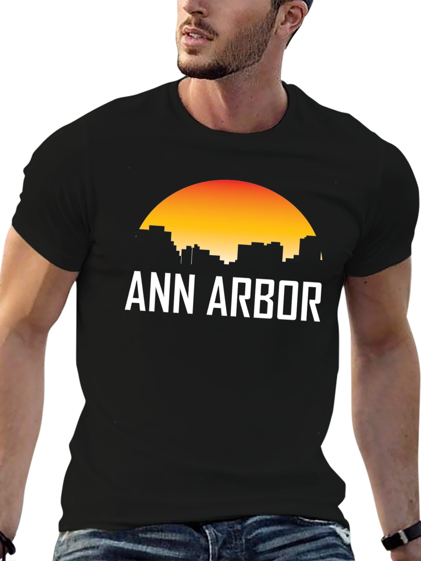Ann Arbor Skyline Graphic T-Shirt