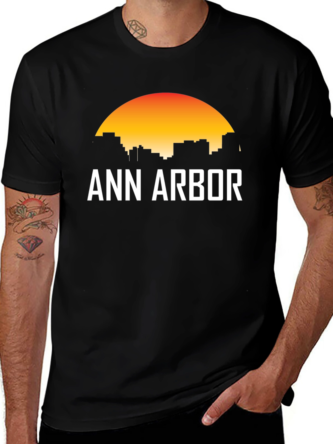 Ann Arbor Skyline Graphic T-Shirt