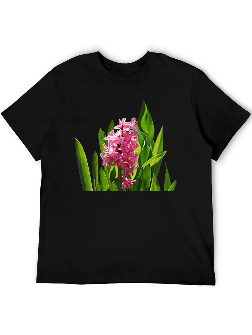 Floral Print Black T-Shirt - Nature Inspired