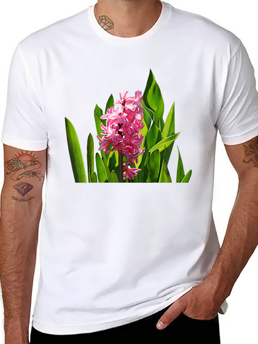 Floral Print Black T-Shirt - Nature Inspired