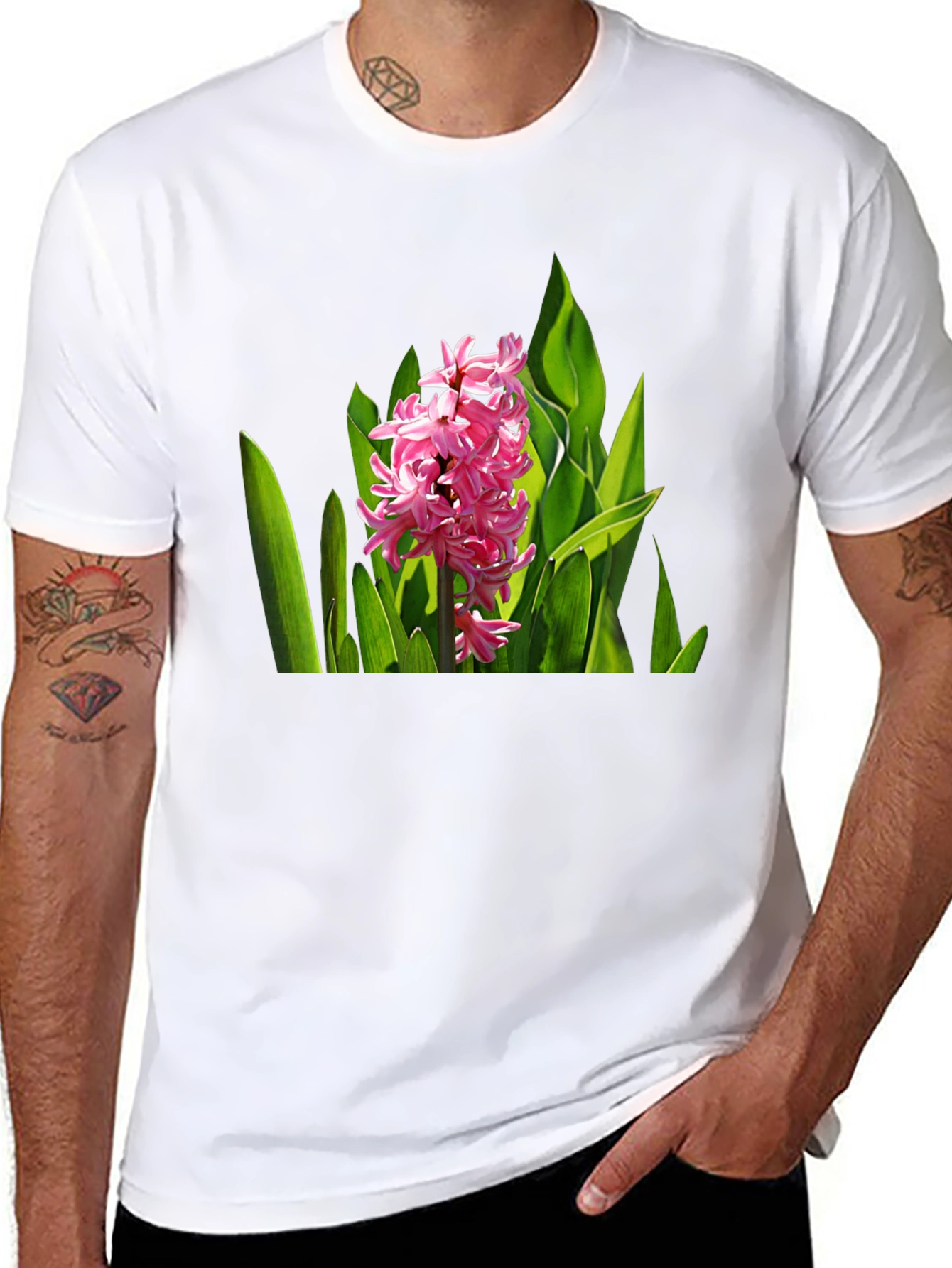 Floral Print Black T-Shirt - Nature Inspired