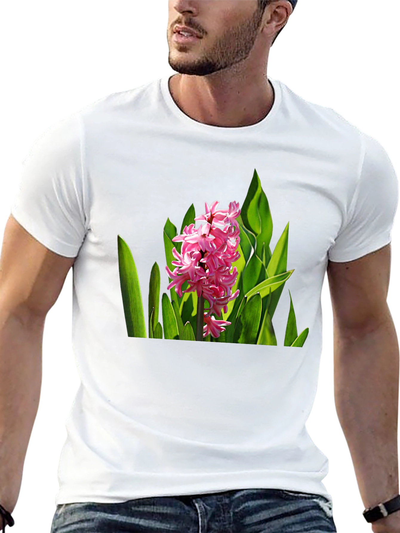 Floral Print Black T-Shirt - Nature Inspired