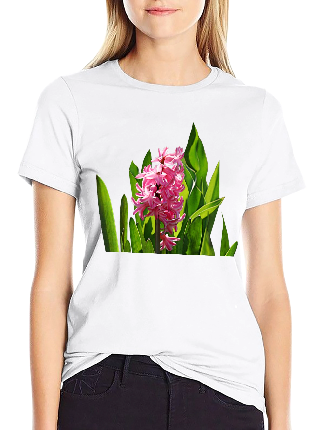 Floral Print Black T-Shirt - Nature Inspired