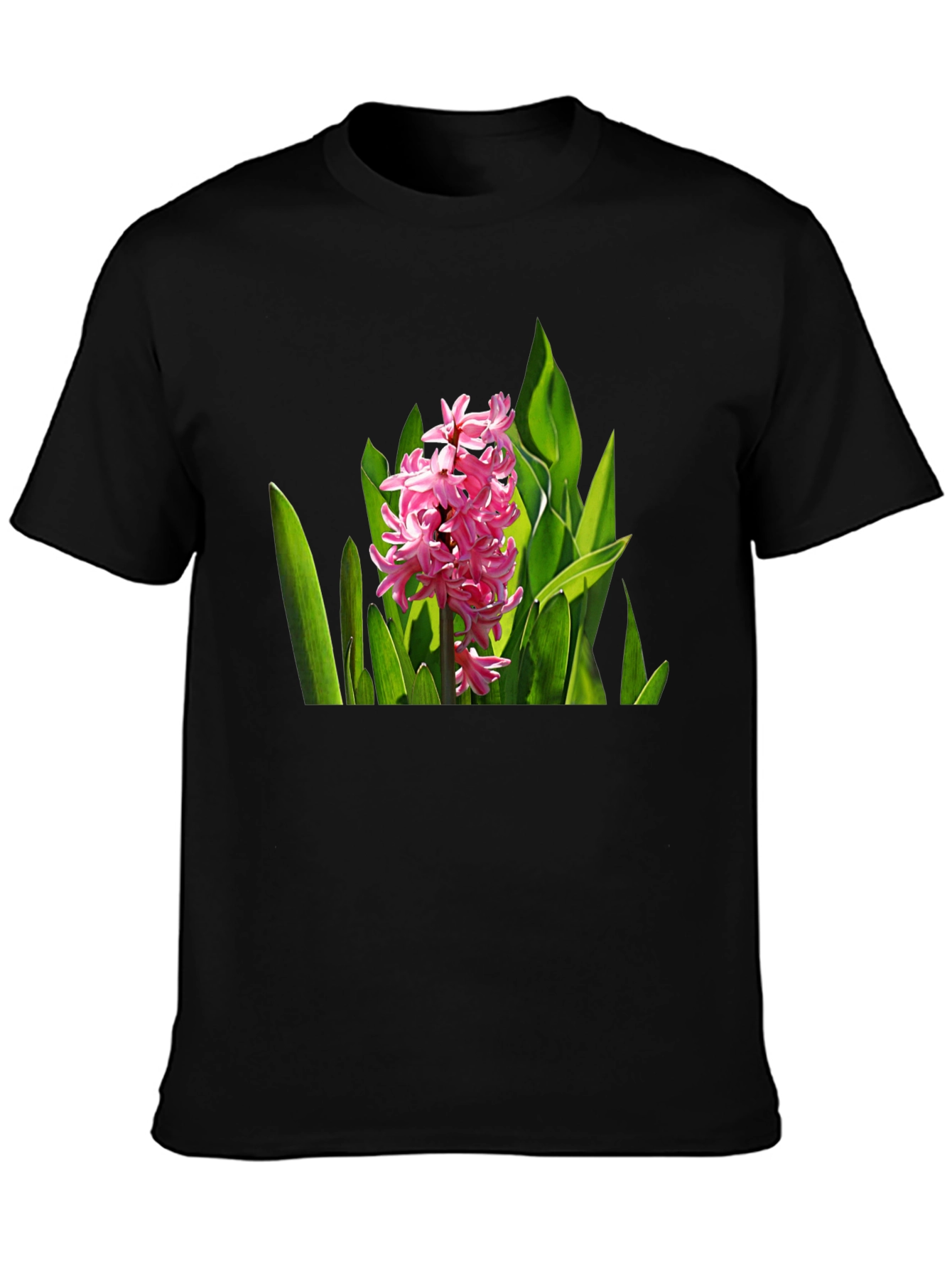 Floral Print Black T-Shirt - Nature Inspired