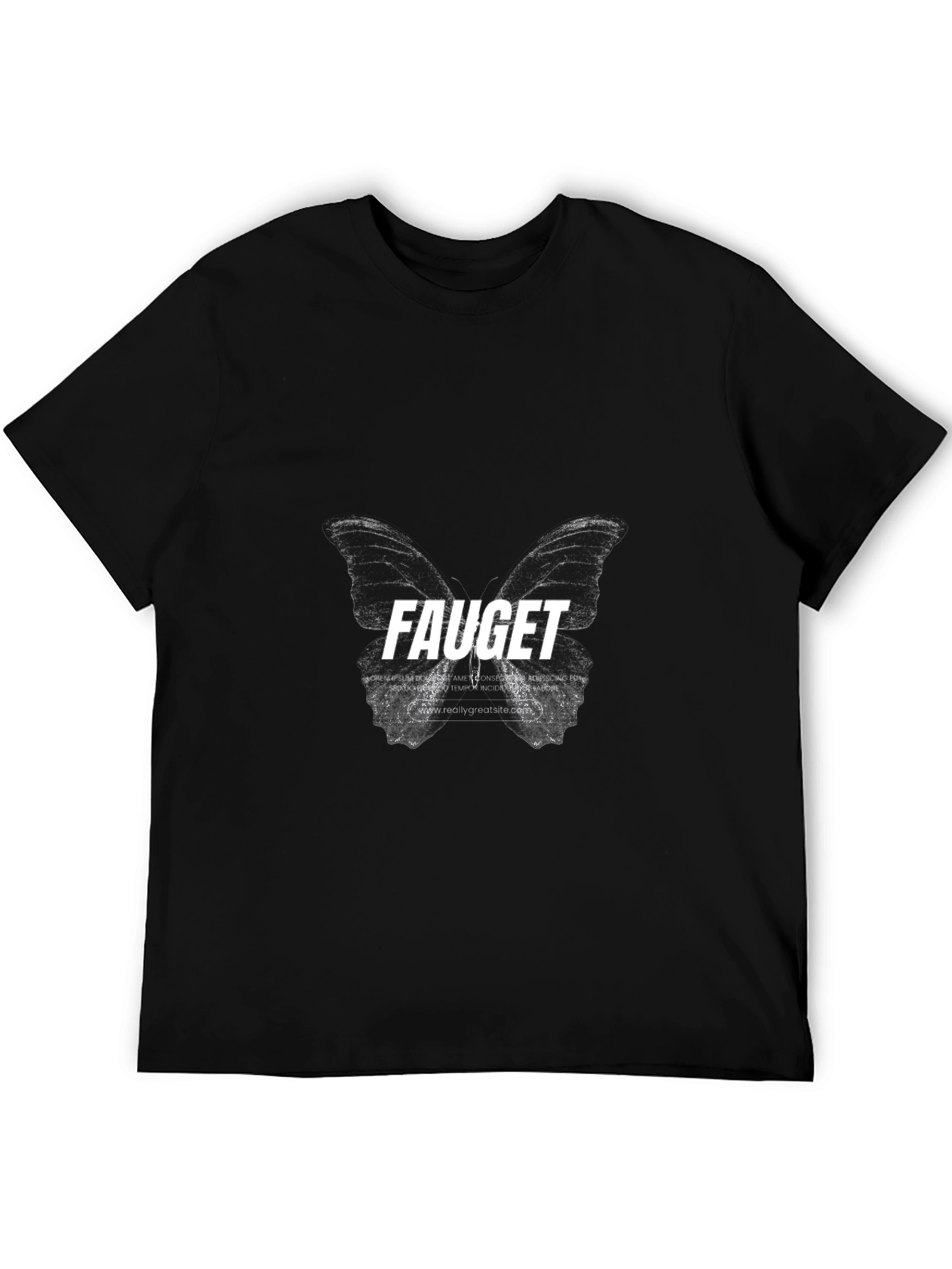 Fauget Butterfly Graphic Black T-Shirt