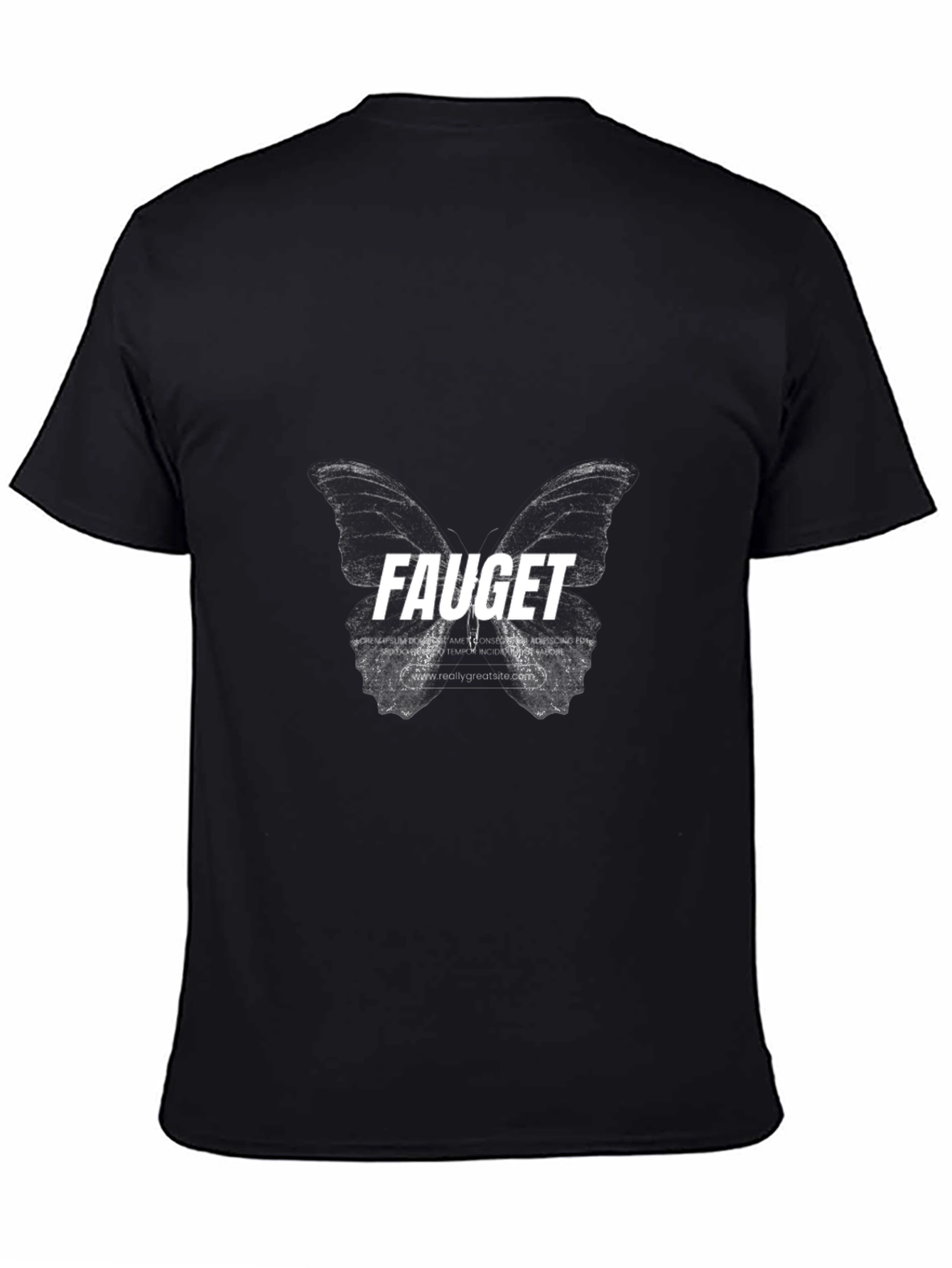 Fauget Butterfly Graphic Black T-Shirt