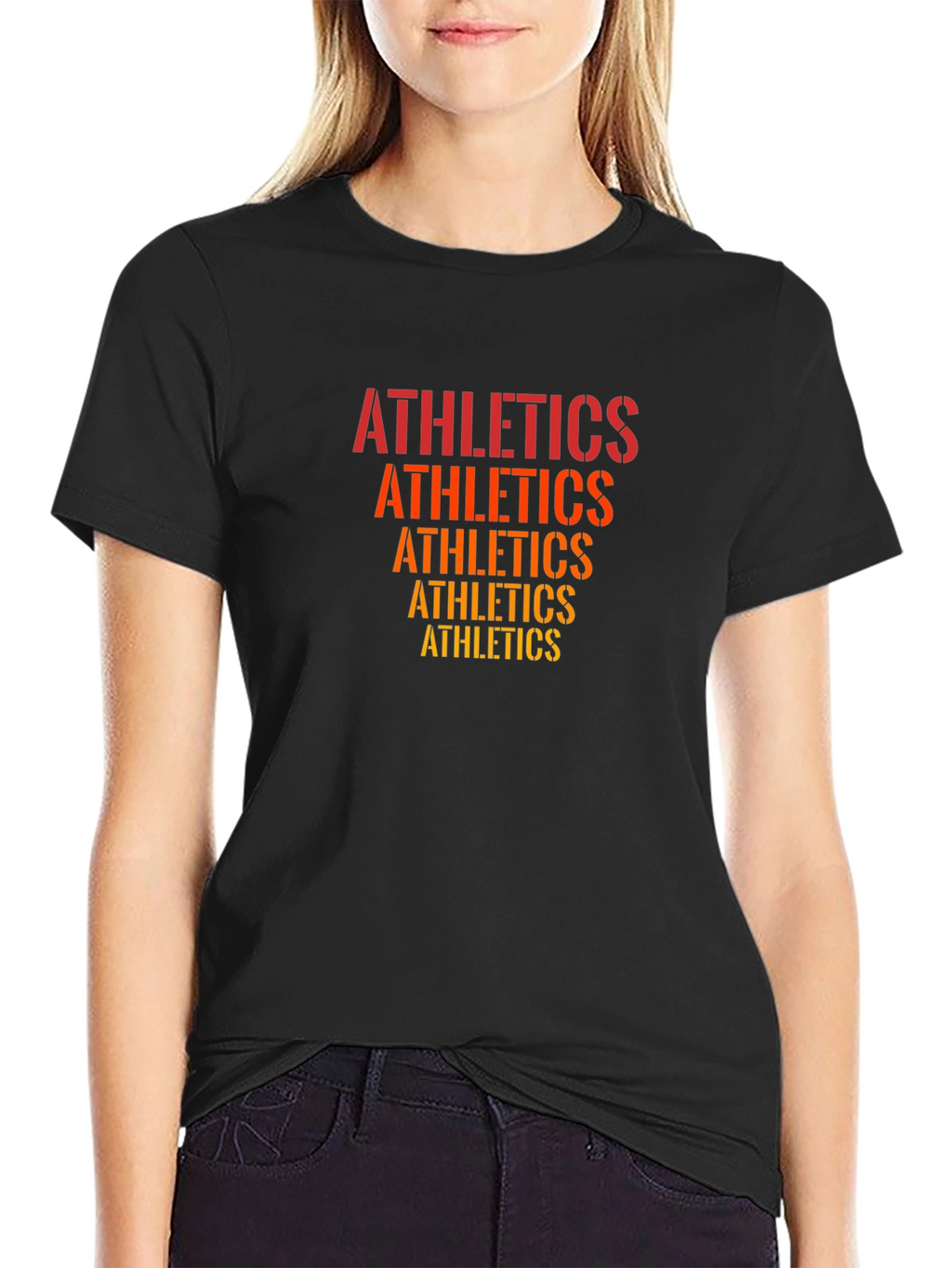 Athletics Stacked Graphic Tee - Black