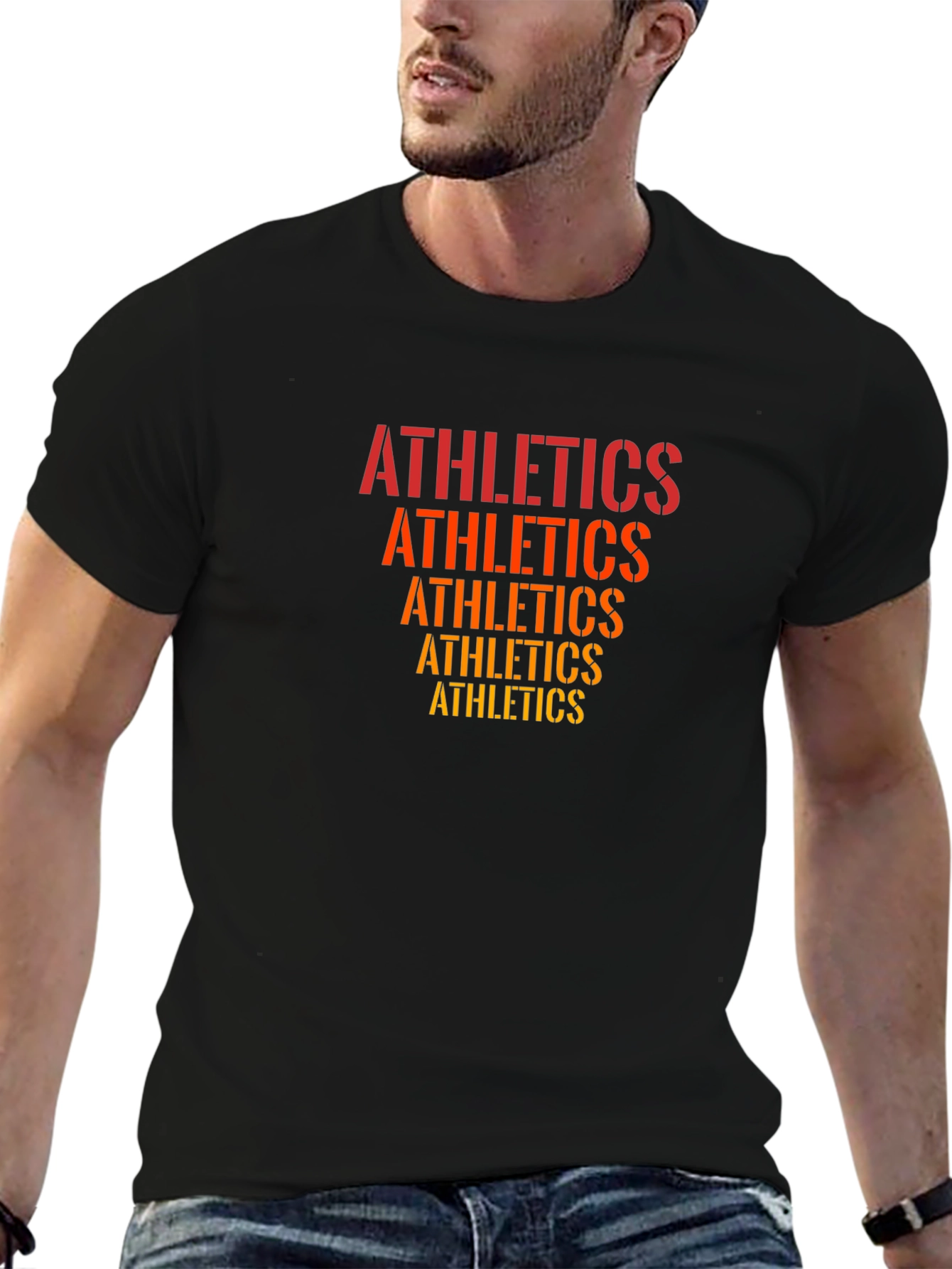 Athletics Stacked Graphic Tee - Black