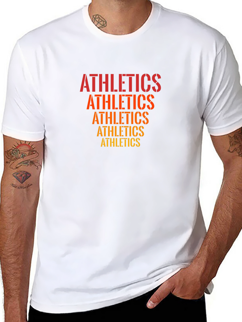 Athletics Stacked Graphic Tee - Black