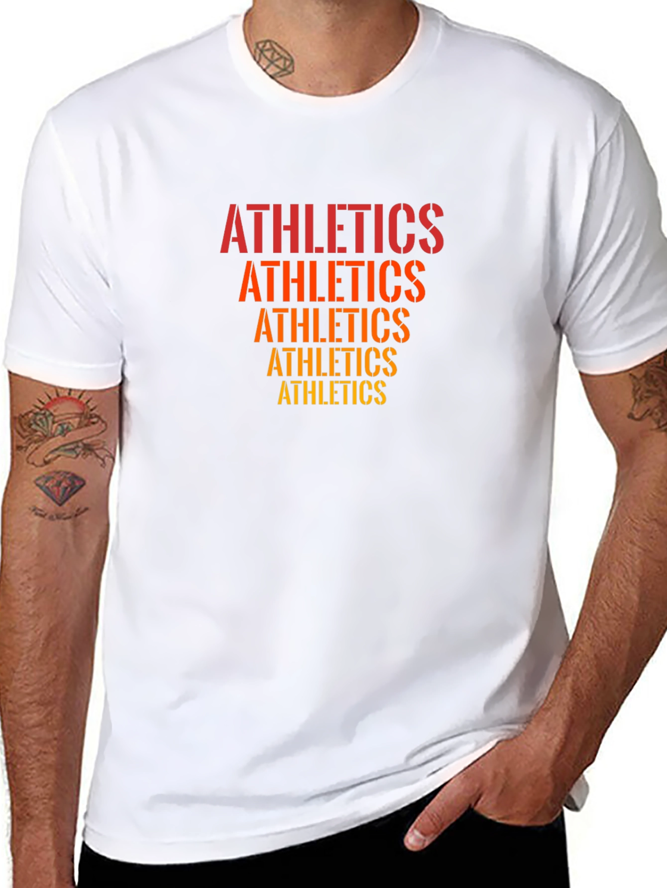 Athletics Stacked Graphic Tee - Black
