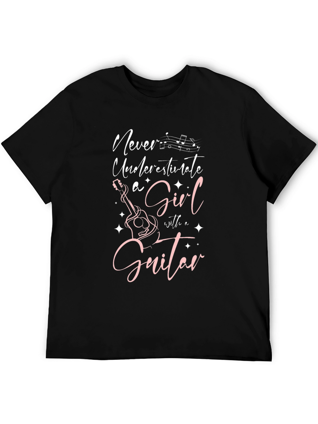 Never Underestimate a Girl with a Guitar T-Shirt