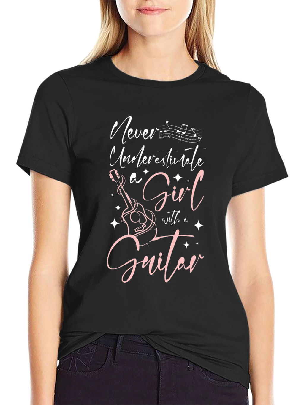 Never Underestimate a Girl with a Guitar T-Shirt