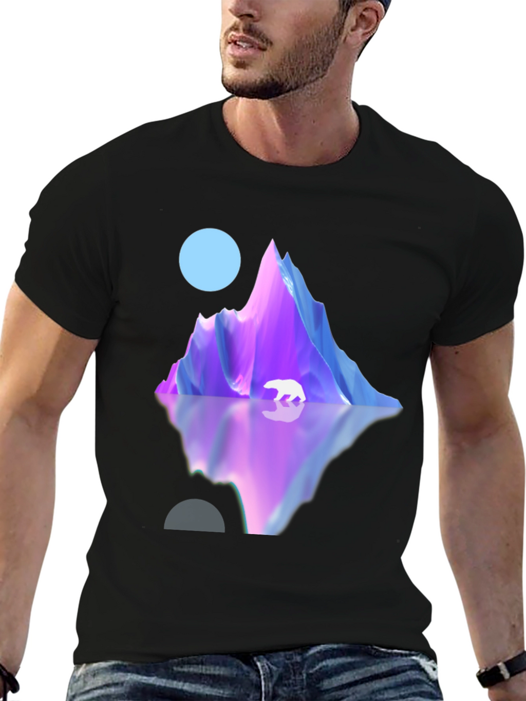 Polar Peak Graphic Tee - Modern Black T-Shirt