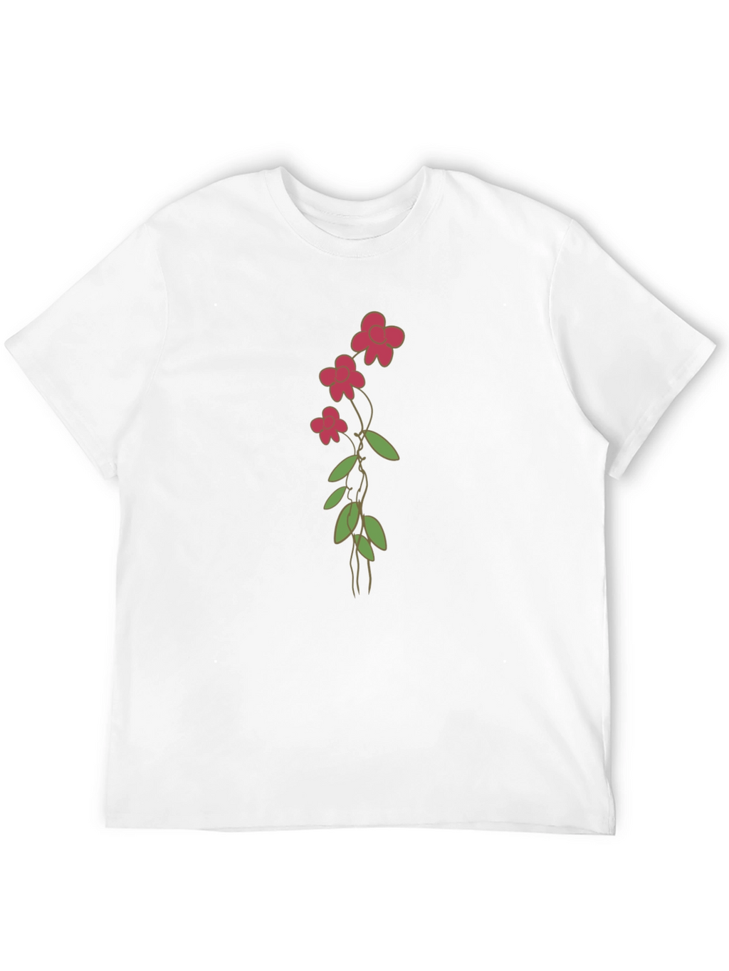 Floral Print Black Casual T-Shirt
