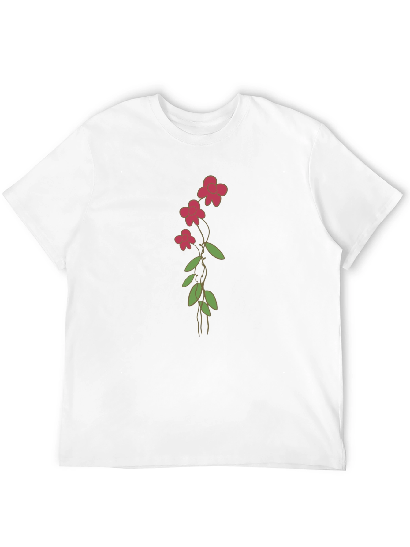 Floral Print Black Casual T-Shirt