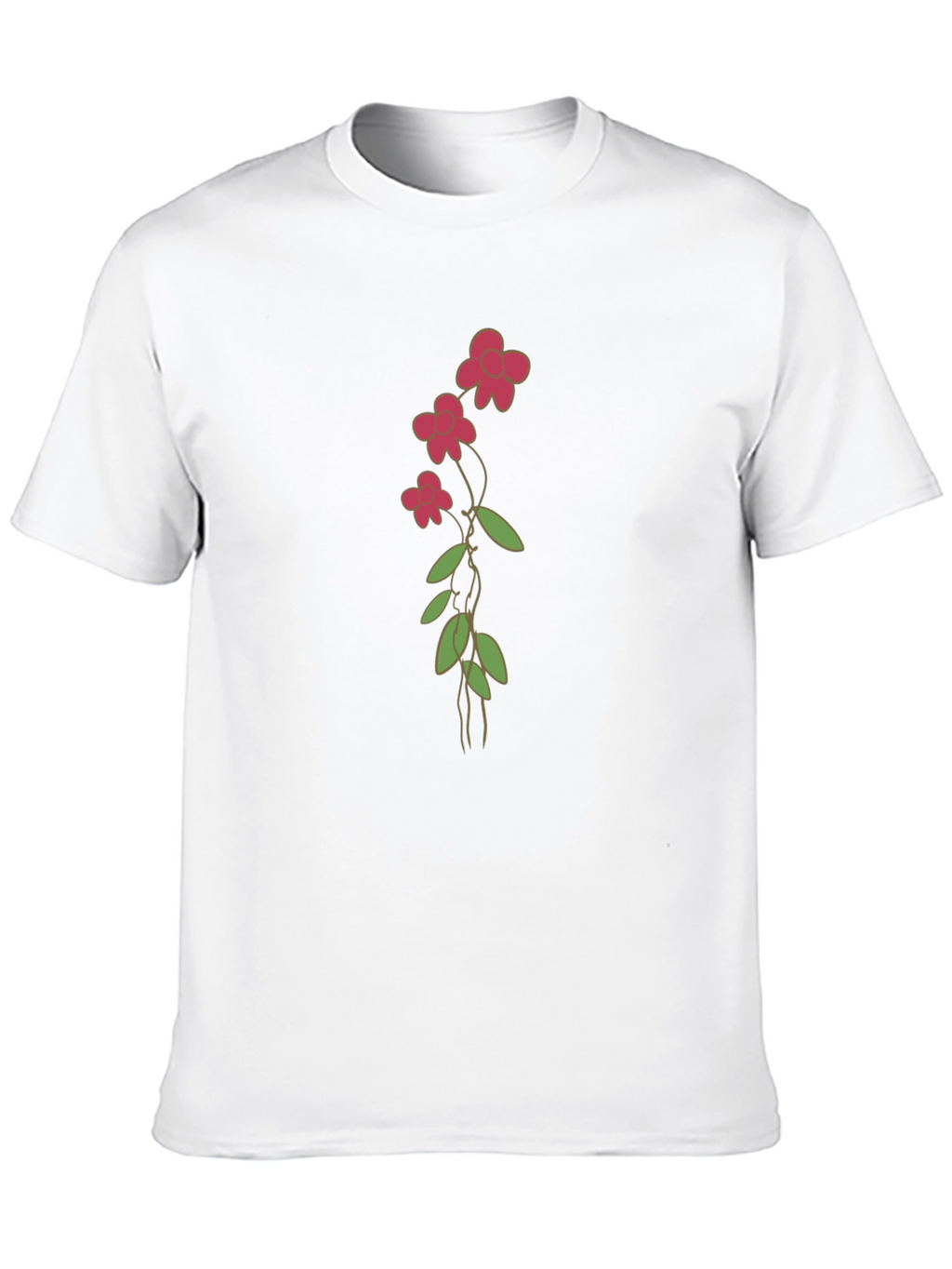 Floral Print Black Casual T-Shirt