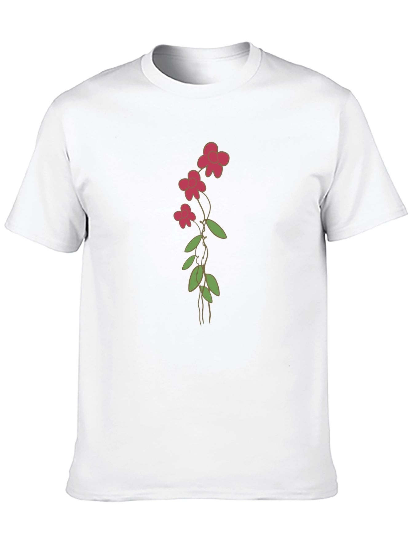 Floral Print Black Casual T-Shirt