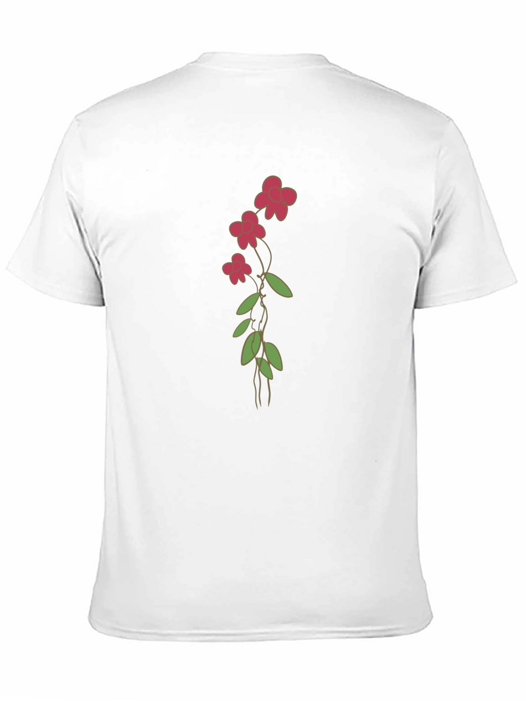Floral Print Black Casual T-Shirt
