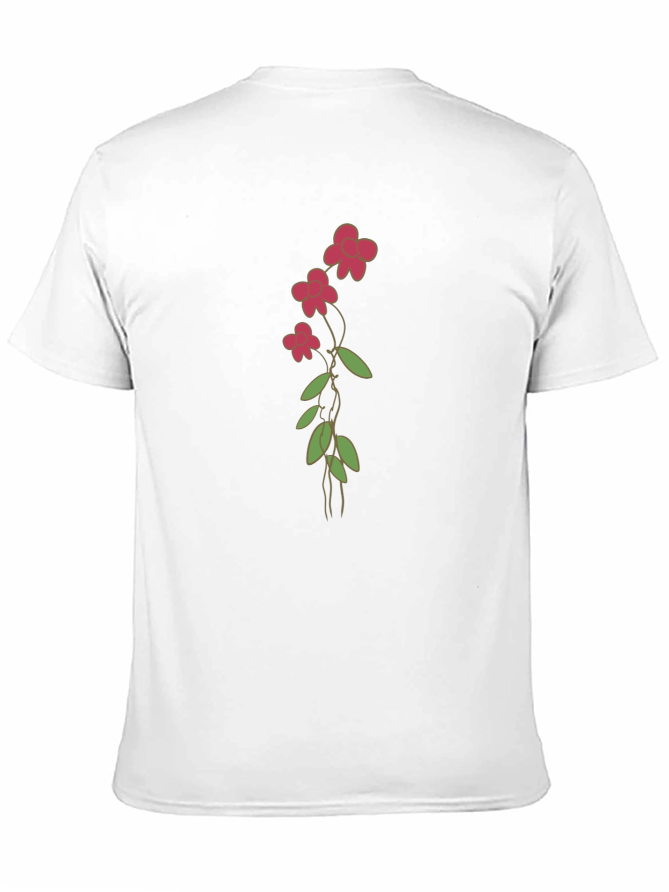 Floral Print Black Casual T-Shirt