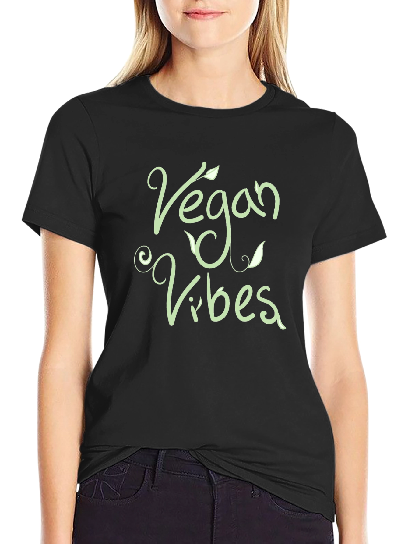 Vegan Vibes Black T-Shirt - Stylish & Comfortable