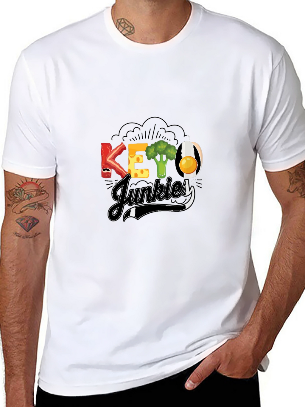Keto Junkies Graphic Tee - Black Casual T-Shirt