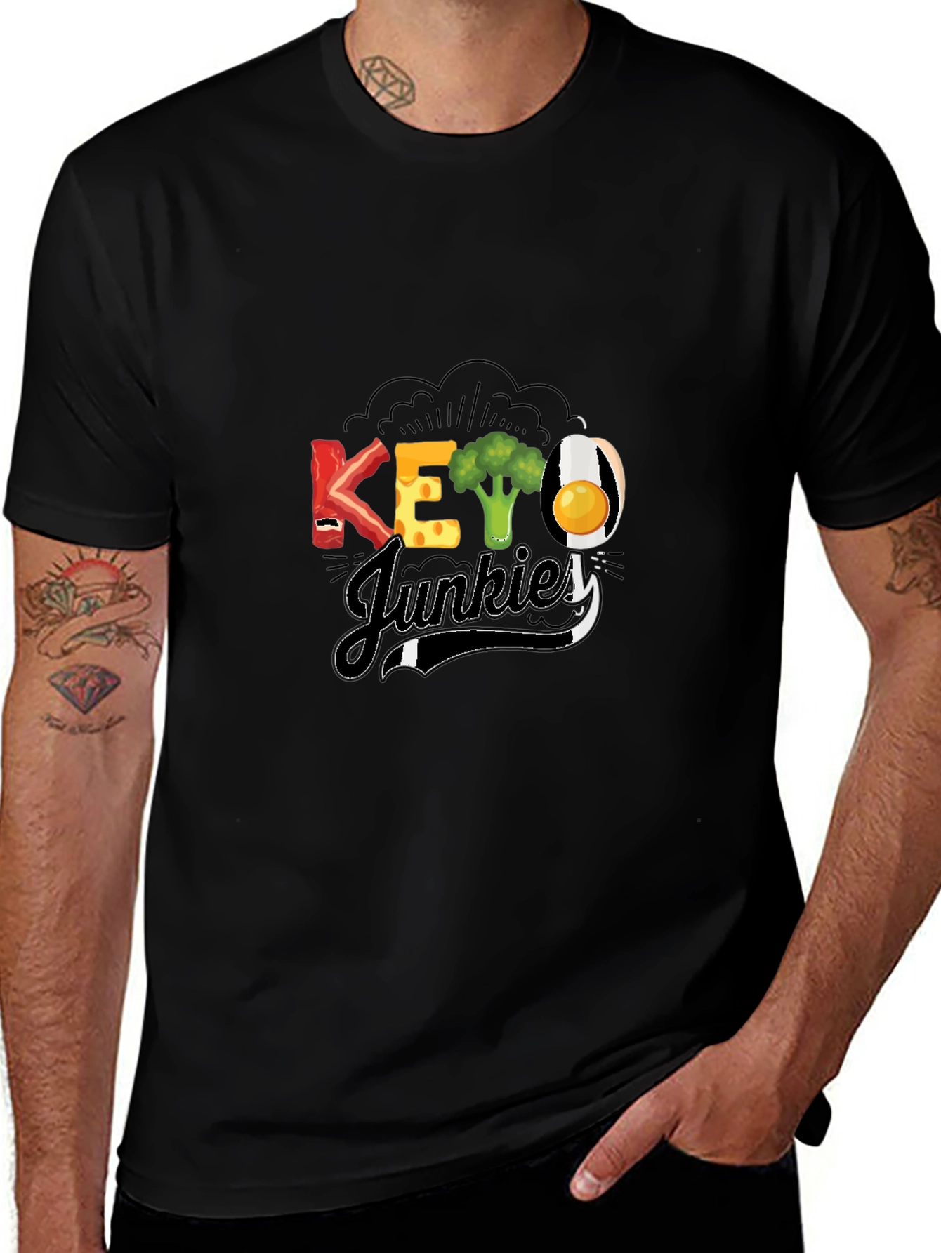 Keto Junkies Graphic Tee - Black Casual T-Shirt