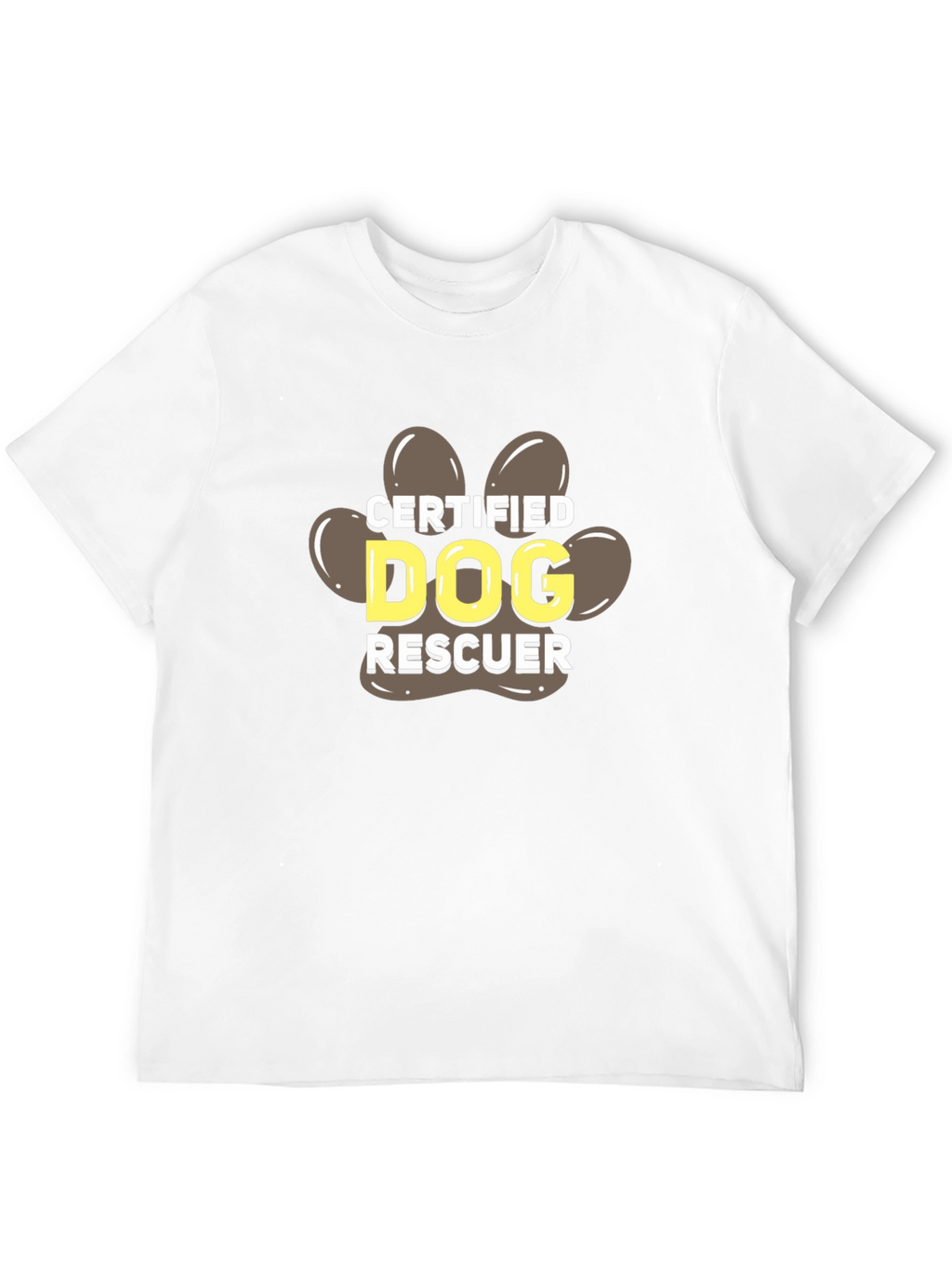 Certified Dog Rescuer Paw Print T-Shirt