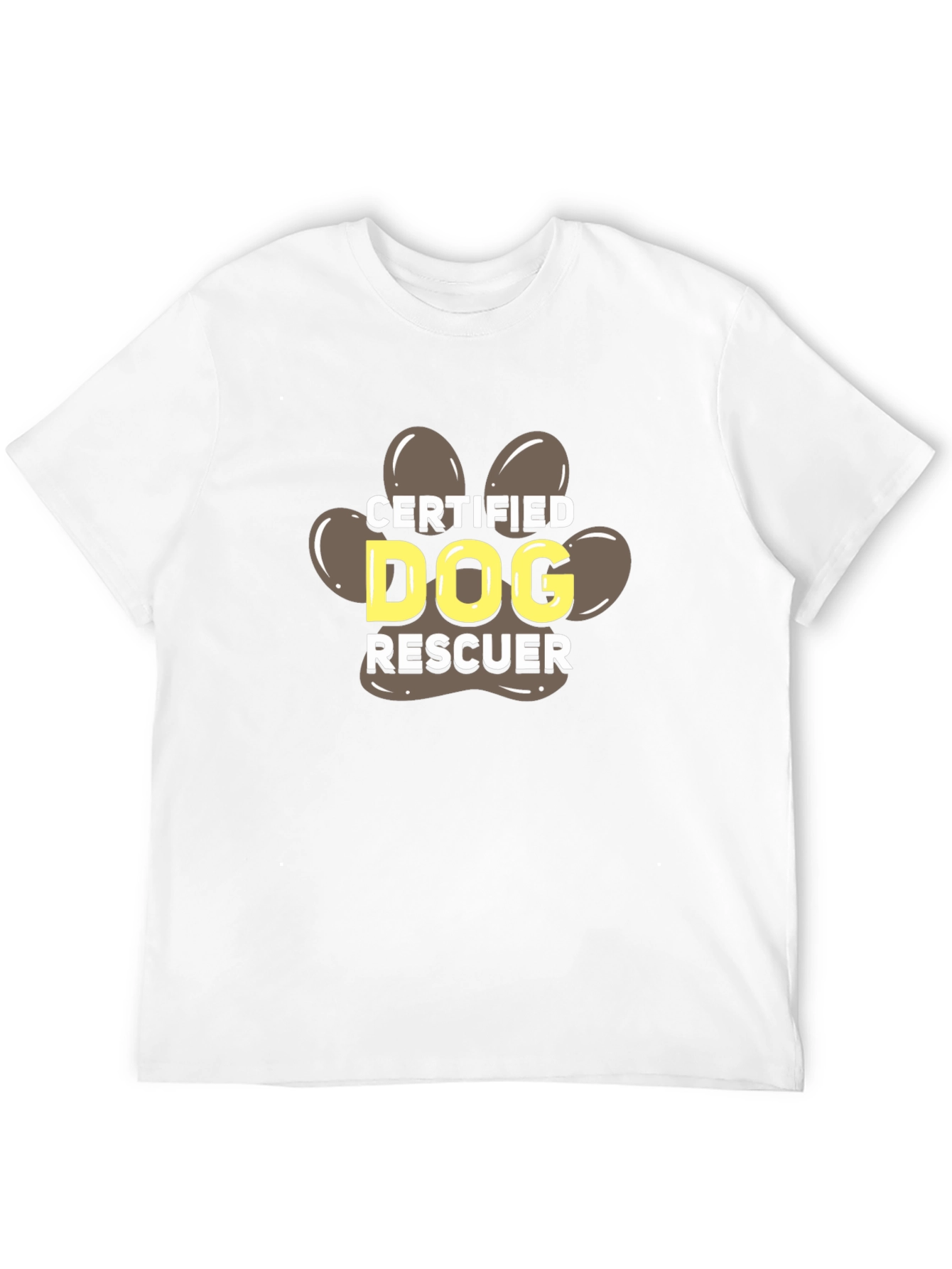 Certified Dog Rescuer Paw Print T-Shirt