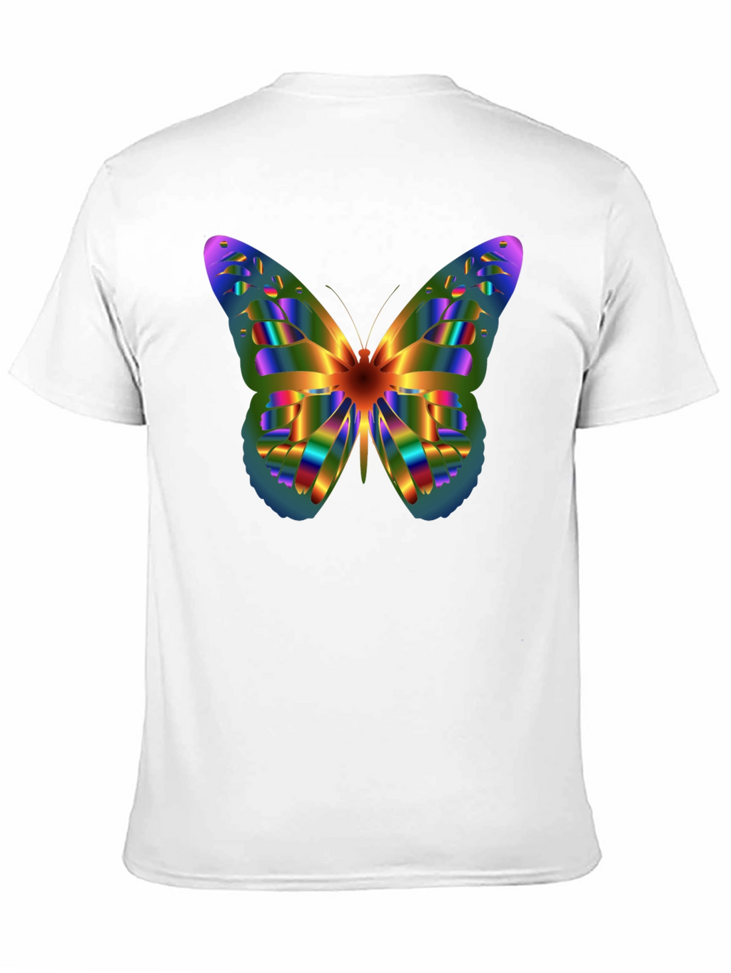 Rainbow Butterfly Graphic Tee - Mens Black T-Shirt