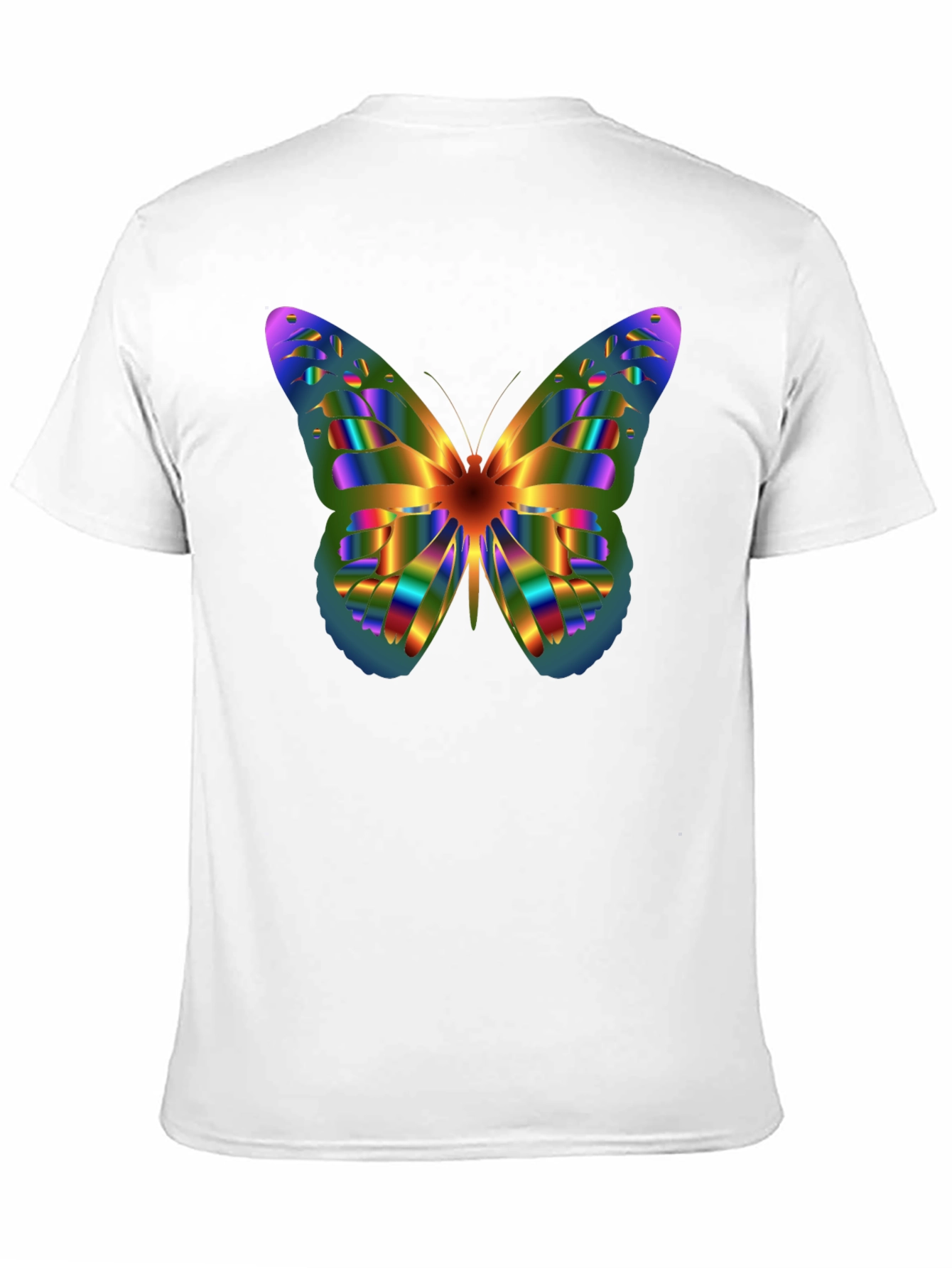 Rainbow Butterfly Graphic Tee - Mens Black T-Shirt
