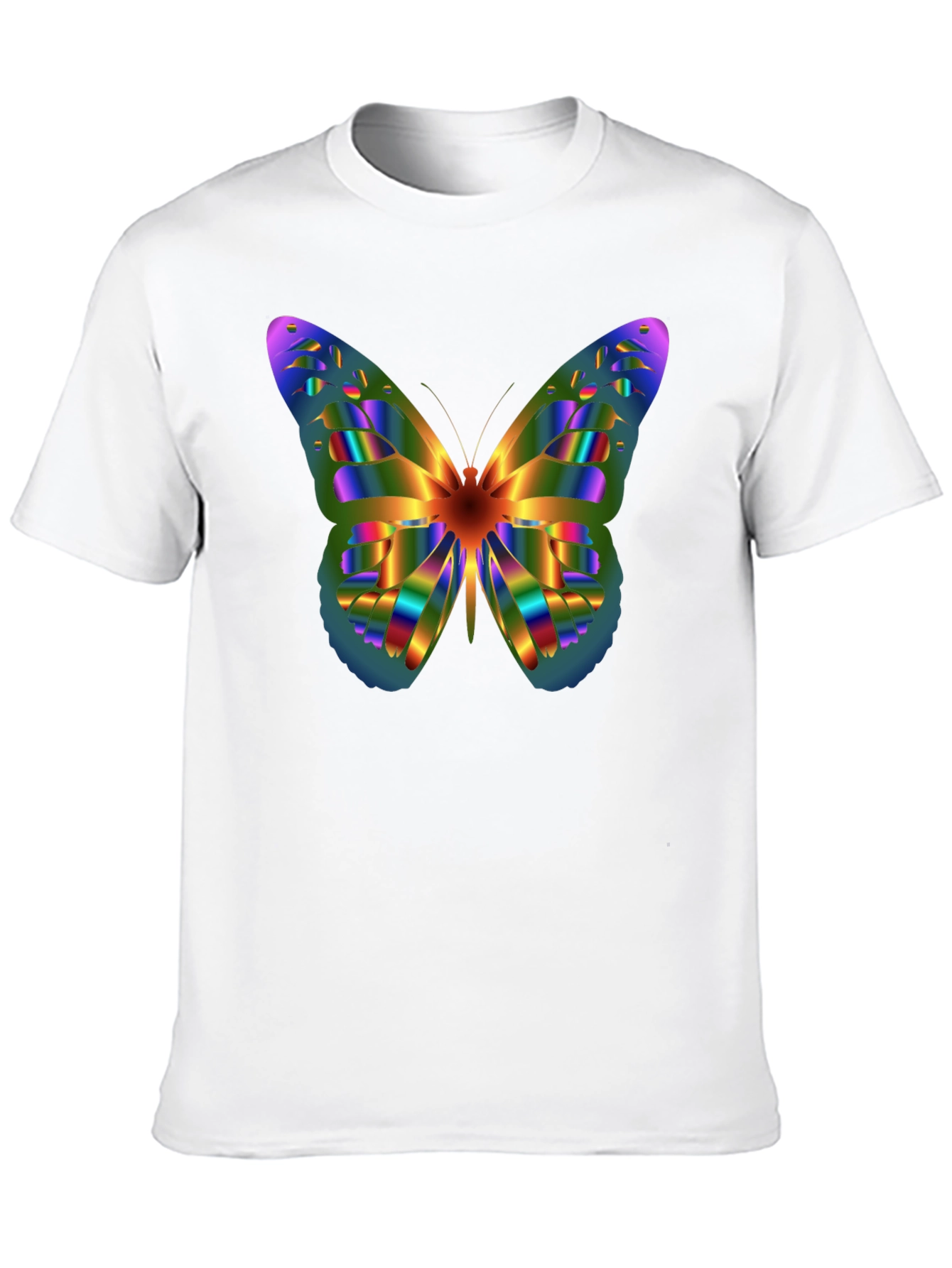 Rainbow Butterfly Graphic Tee - Mens Black T-Shirt