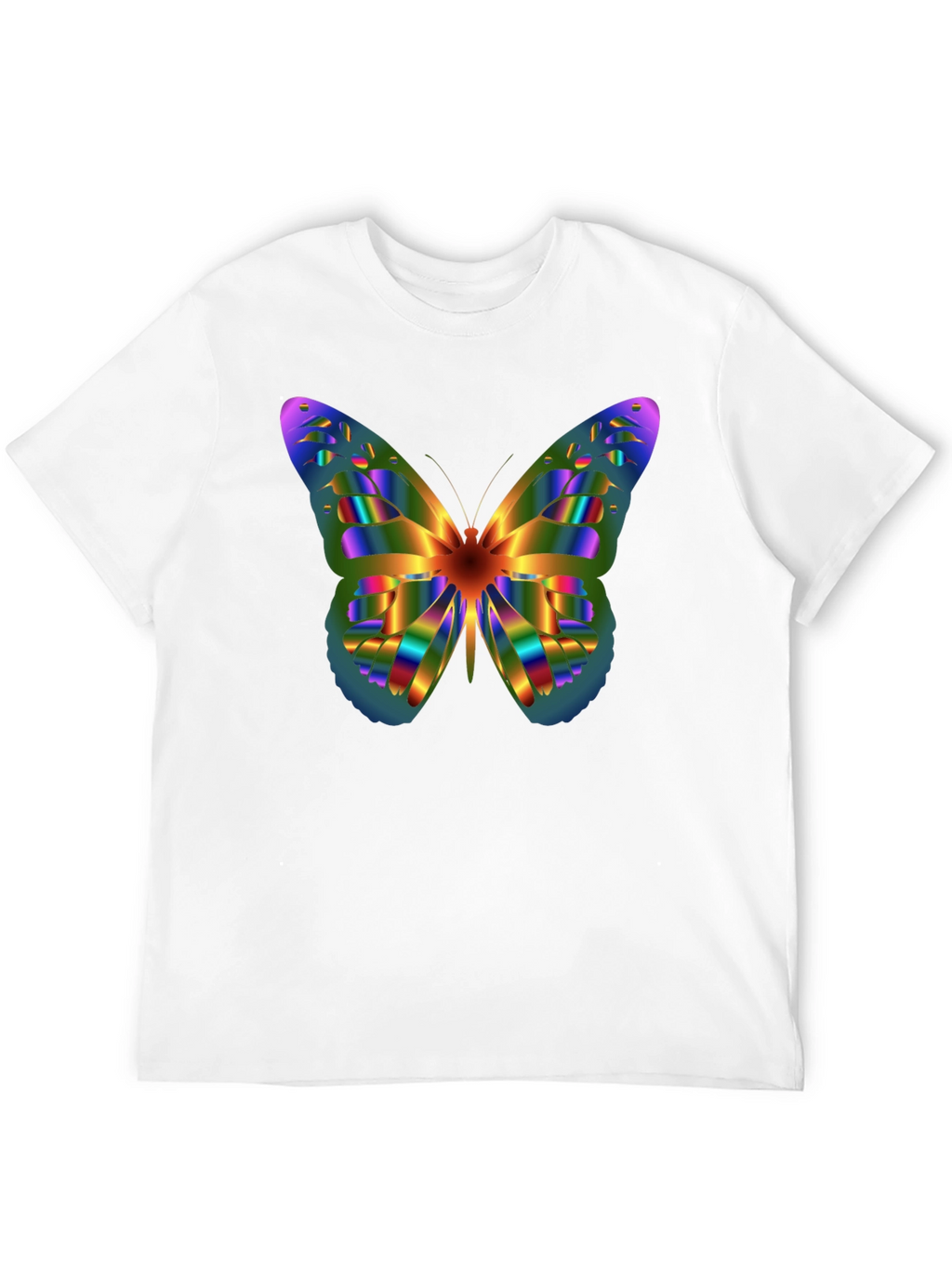 Rainbow Butterfly Graphic Tee - Mens Black T-Shirt
