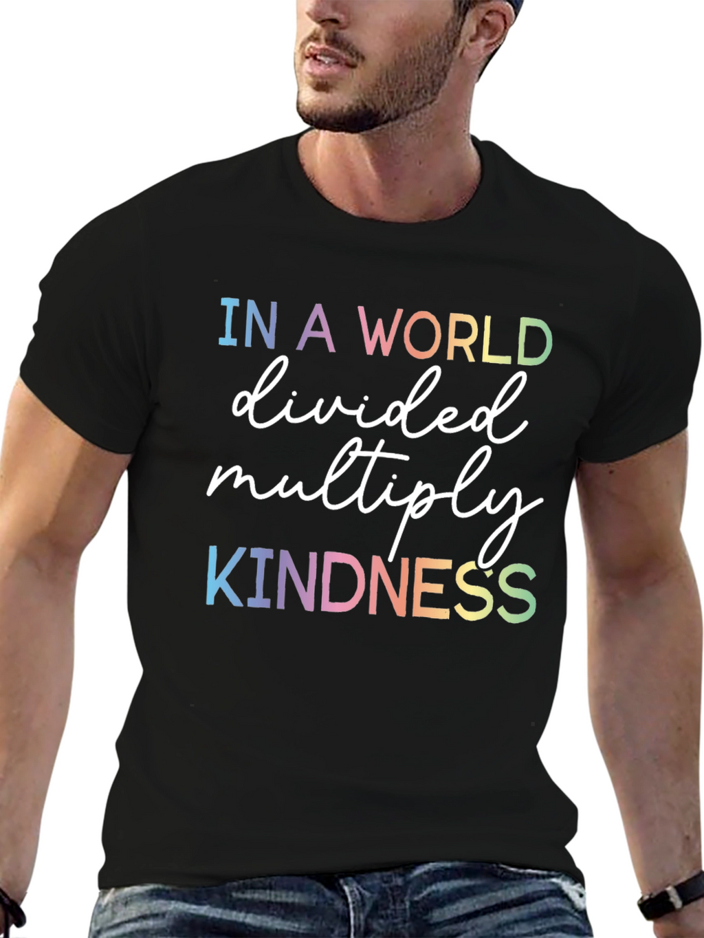 Kindness Graphic Tee - Rainbow Text