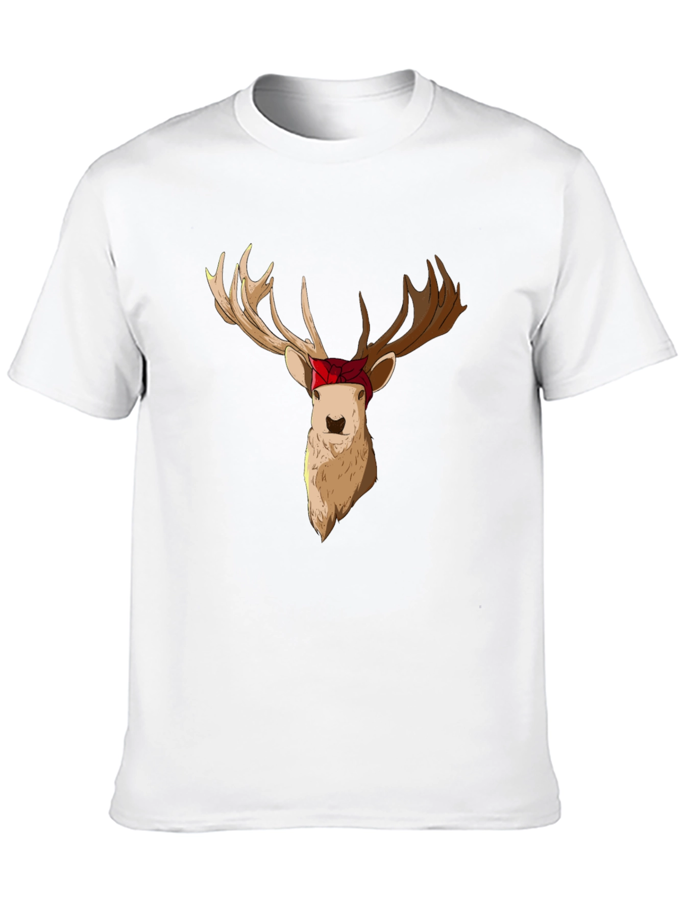 Deer with Bandana Graphic Tee - Black T-Shirt